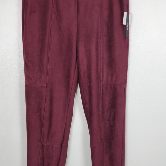 Worthington Maroon Berry Soft Brushed Faux Suede Leggings NEW NWT Size S - Picture 5 of 15
